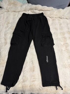 YoungLA Black Cargo Joggers with Side Pockets